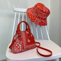 new fashion bandana crossbody 2021 small handbags for women ladies cashew flower bucket hats and purse set