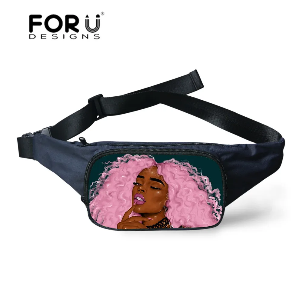 FORUDESIGNS/поясная сумка для женщин, черная, для девочек, Волшебная африканская поясная сумка, Женские поясные сумки на молнии, Женская поясная сумка, сумка для денег