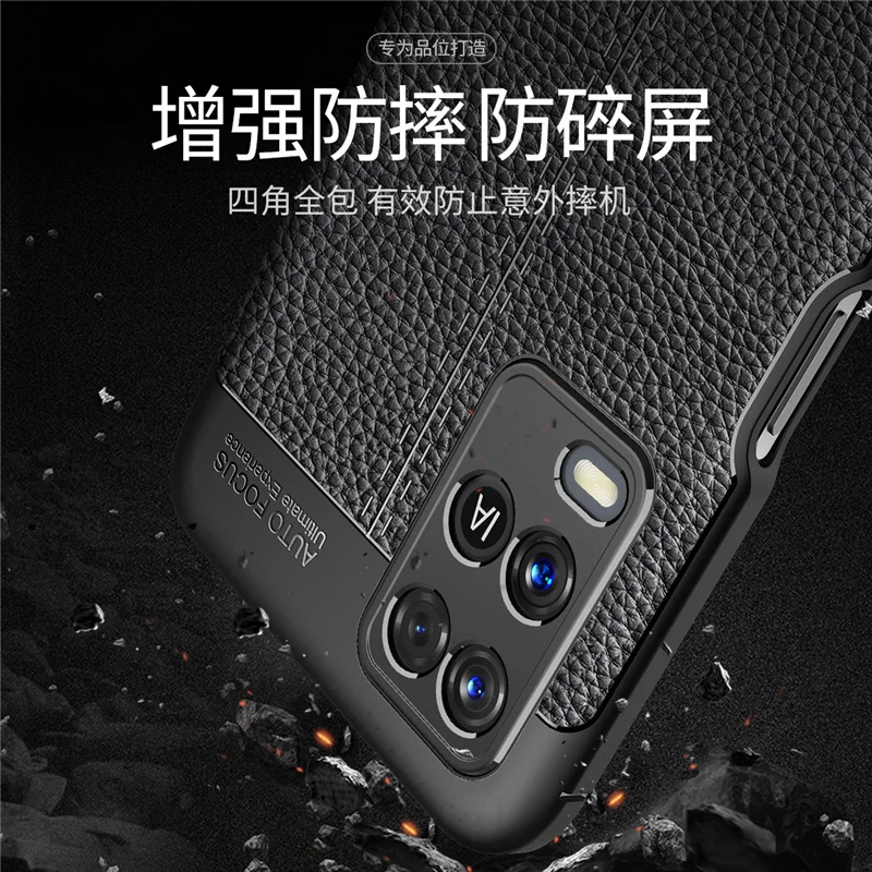 For OPPO A54 Case For OPPO A54 Capas Coque Shockproof TPU Bumper Luxury Soft Phone Cover Leather For Fundas OPPO A54 Cover 6.51
