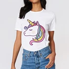 Футболка женская с принтом единорога, модная эстетичная рубашка в стиле 90-х, топ с графическим принтом в стиле Харадзюку, ulzzang, на лето