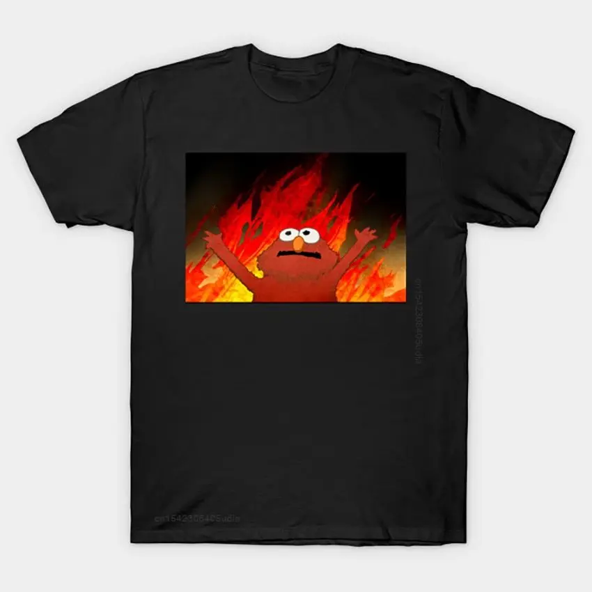 Elmos Fire T - Shirt Elmo T Shirt Men Women Tshirt Funny Fire Meme Manga Joke Memes Sesame Street Elmo Elmoemos Fire