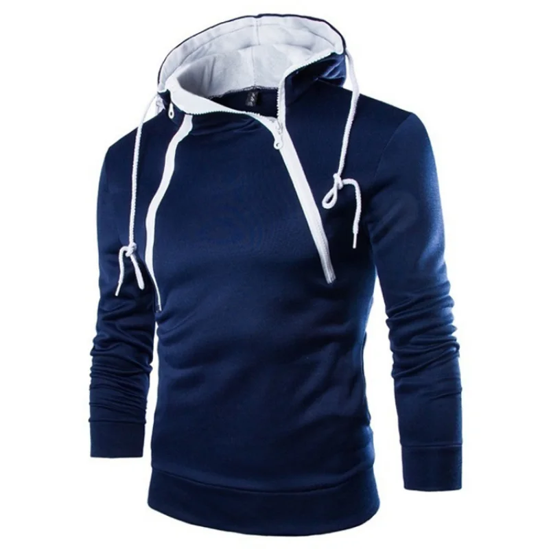 

Autumn Winter Men's Hoodies Long Sleeve Zipper High Neck Sweatshirt Tops Jacket Coat Men Casual Tracksuit Sportswear Streetwear