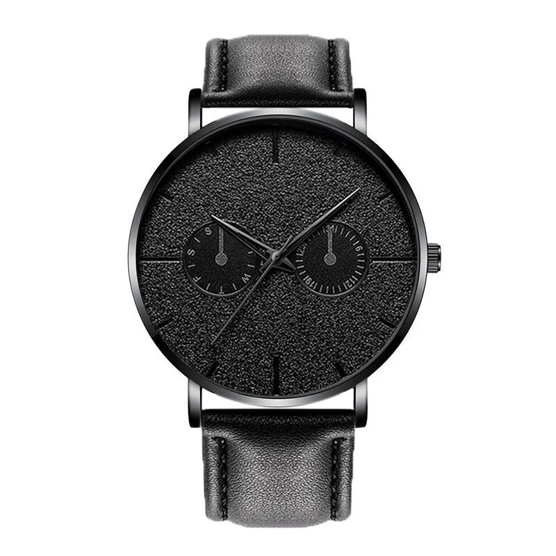 L black black Модные мужские Бизнес минималистичные часы Роскошные черные кварцевые часы с календарем из нержавеющей стали с сетчатым ремешком аналоговые часы Montre Homme - Цвет: L black black