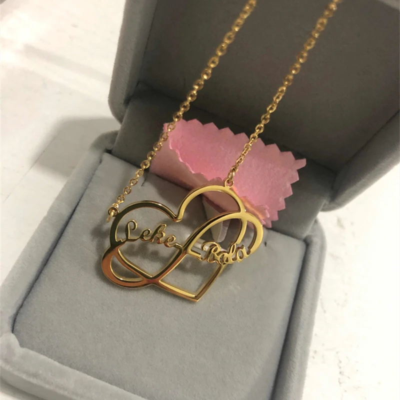 Бохо Бесконечность Имя ожерелье Любовь ювелирные изделия на заказ двойное имя