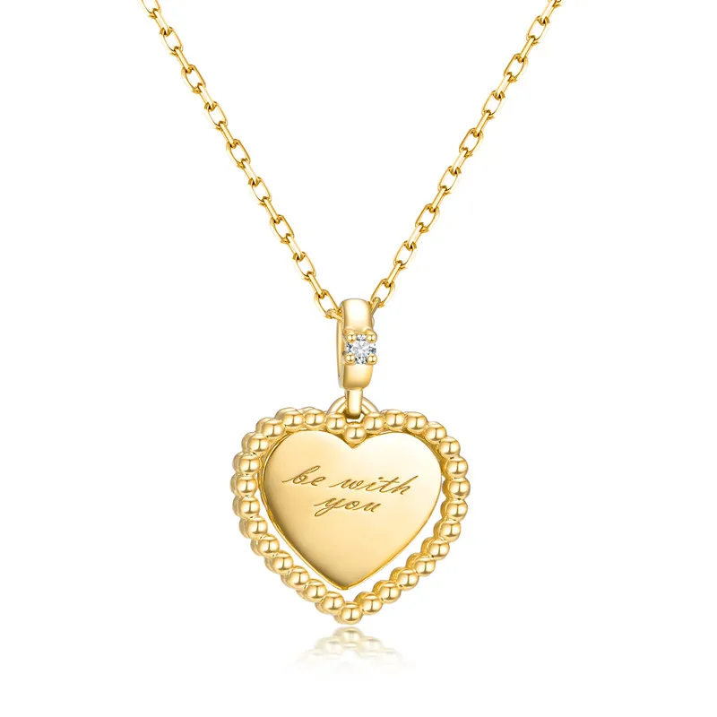 18k yellow gold ZOCAI Романтический алмаз в форме сердца женское ожерелье Настоящее сертифицированное 0.005CT АЛМАЗ 18 К золото(AU750) ожерелье подарок на день рождения C00140 - Цвет камня: 18k yellow gold