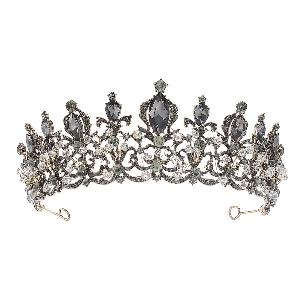 Черная Корона винтажная барокко Хрустальная корона головная повязка аксессуары