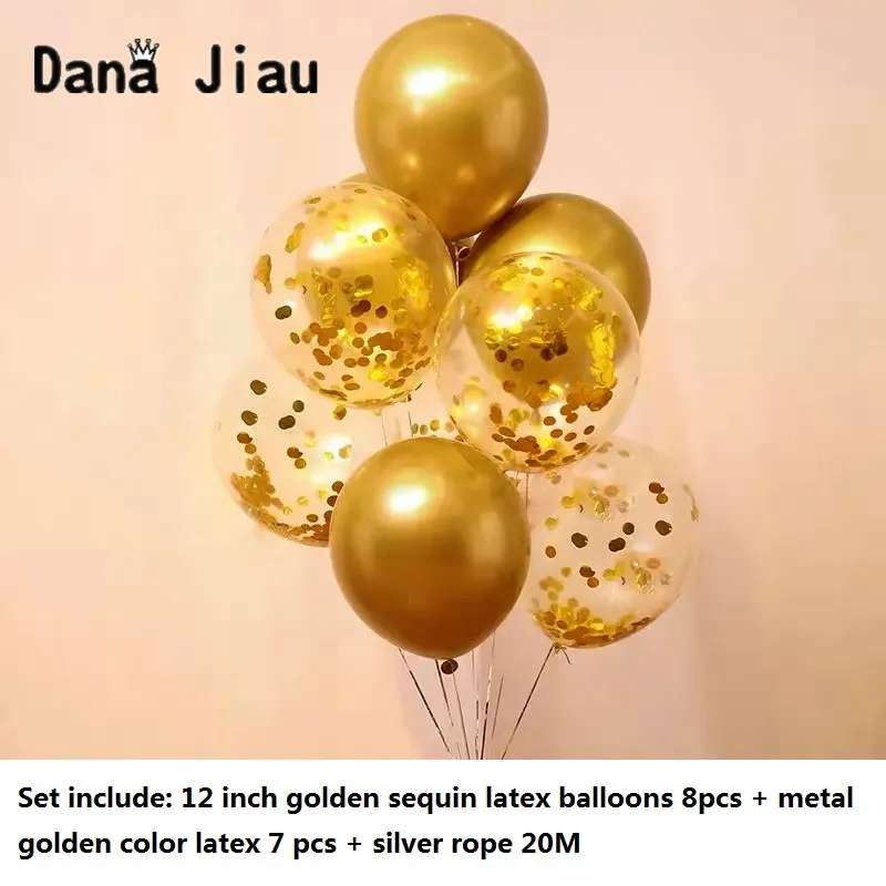 Dana jiau Высокое качество свадебный декоративный латексный шар Набор Золотая