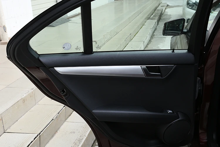 Для Mercedes Benz C Class W204 C180 C200 2009- декоративная панель для межкомнатной двери автомобиля, аксессуары для отделки 4 шт