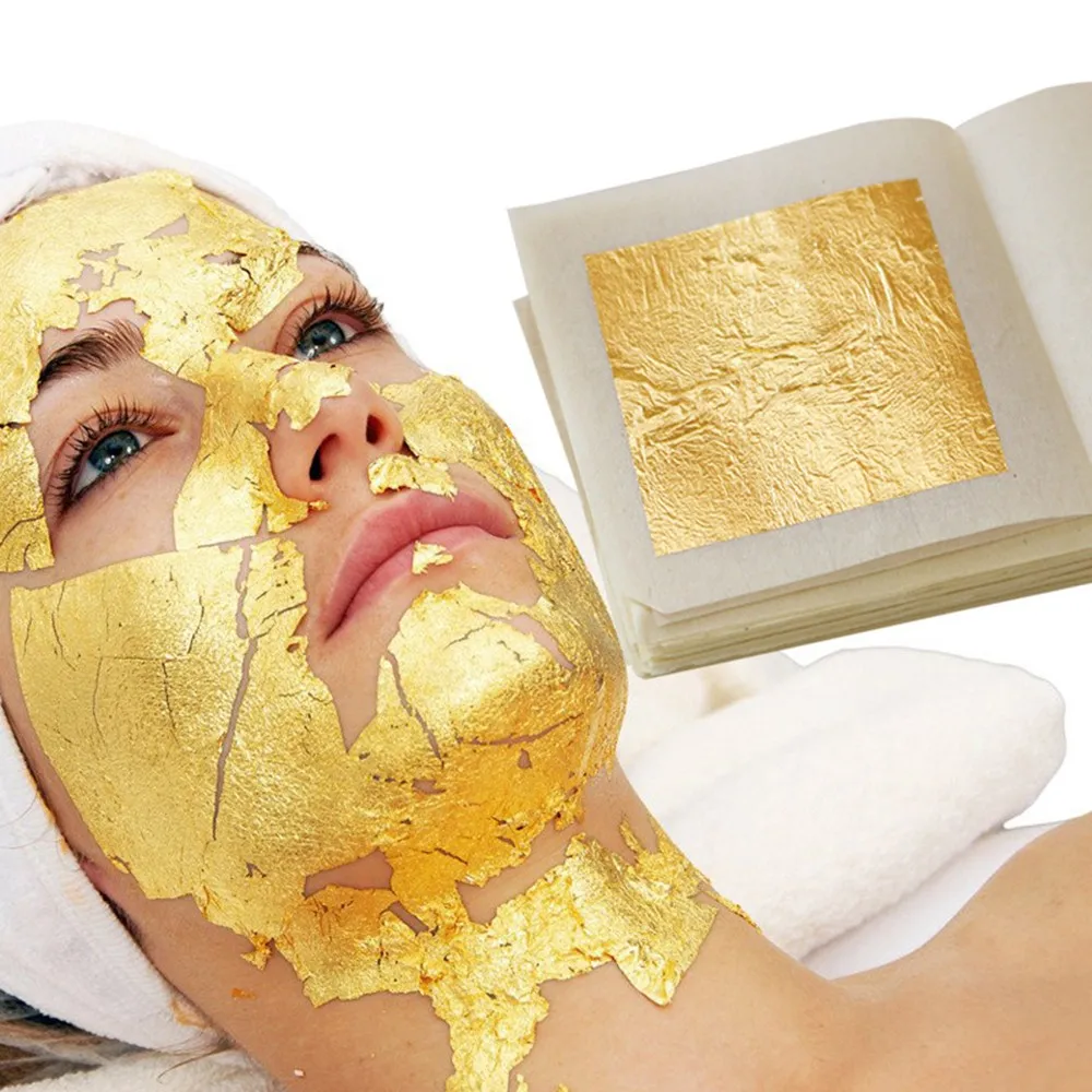 Маска для лица практичная 24 K чистый настоящий листочек из съедобного золота