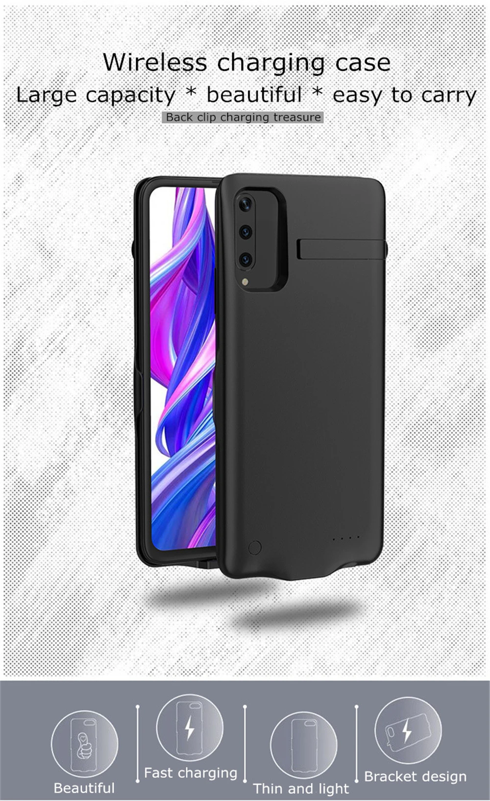 6800 мАч зарядное устройство чехол для huawei Honor 9X Pro power Bank крышка батареи для huawei Honor 9X внешние Чехлы для батарей