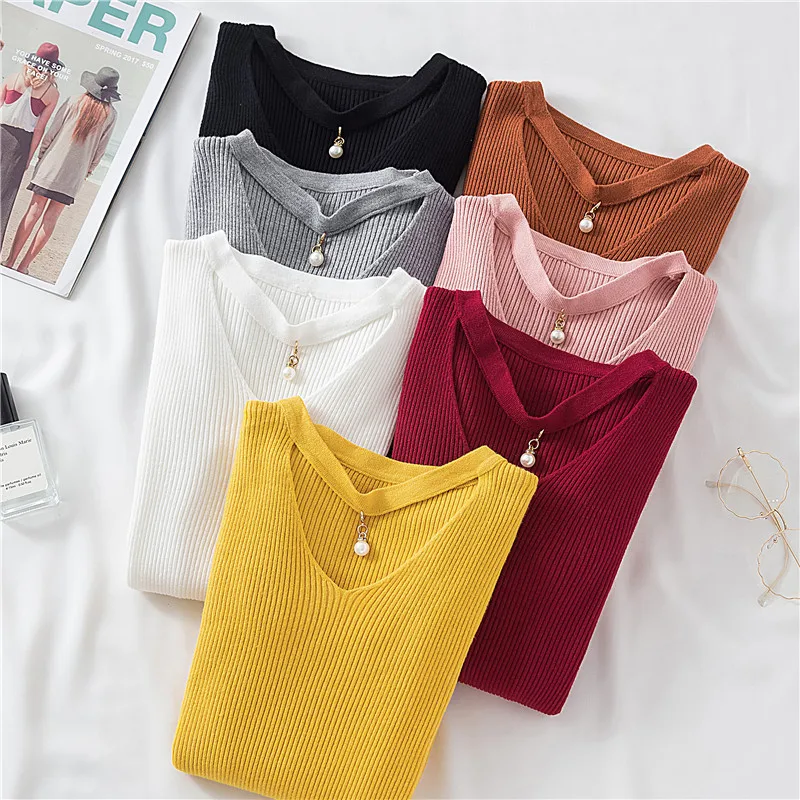 

JUJUGE New-coming Autumn Winter Pullovers Sweaters Casual Long Sleeve Short Korean Slim-fit tight Sweater Women Knitted Clothing