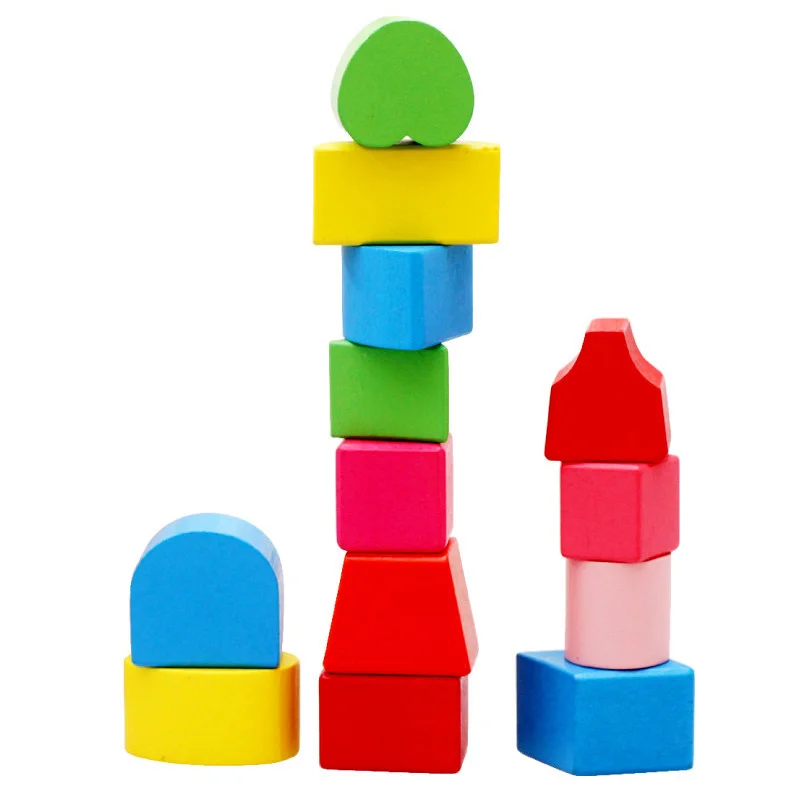 17 отверстий деревянный Развивающий кубик кирпичи геометрическая форма