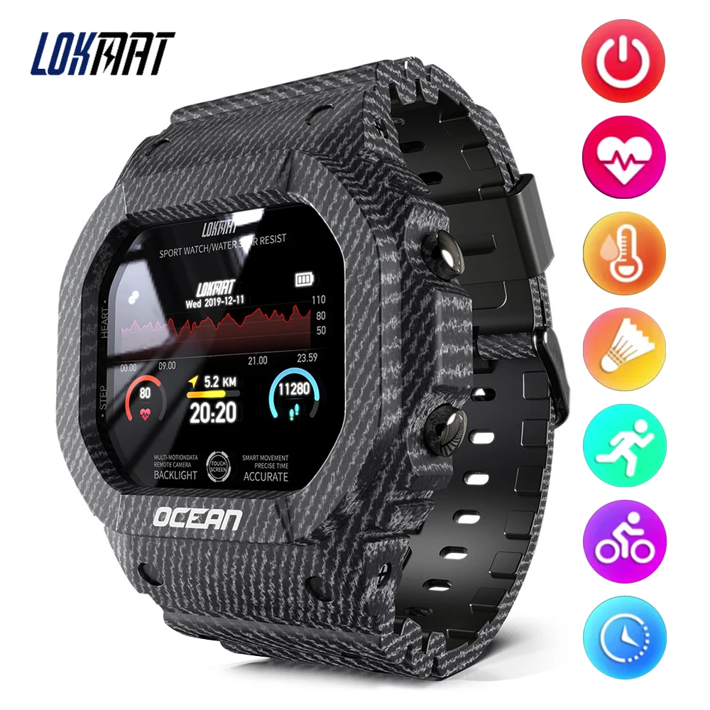 Умные часы Lokmat Ocean Sports для женщин IP68 Водонепроницаемые умные фитнеса и активного