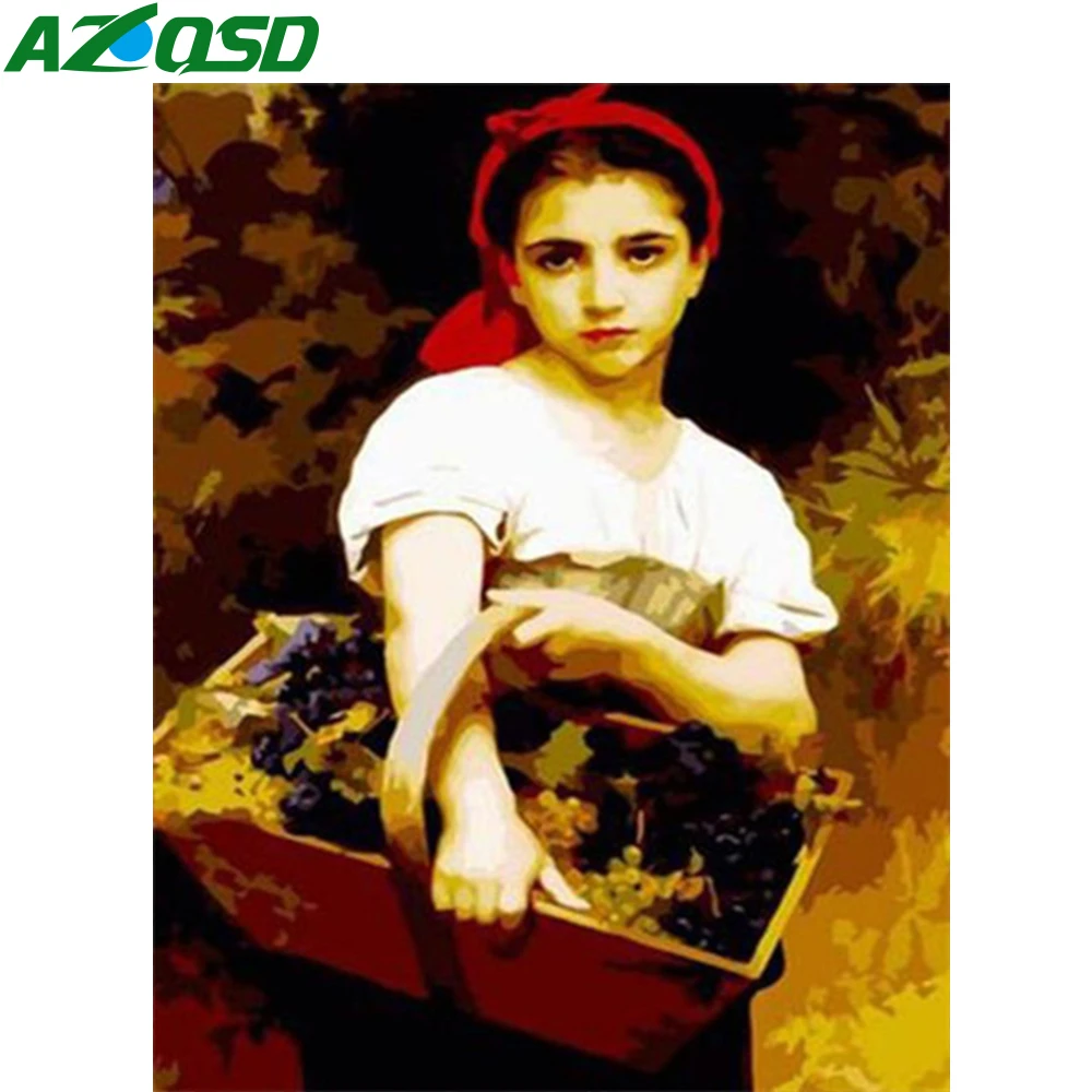 Набор для нанесения краски AZQSD по номерам 40x50 см холст сделай сам без рамки