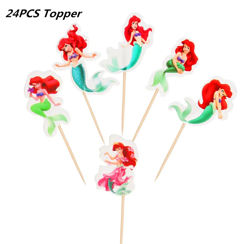 24pcs topper 10 шт./партия, коробки для конфет русалки, цветные подарочные коробки с бантом и хвостом русалки, спрос среди детей, подарочные пакеты и упаковочные материалы для свадебной тематики - Цвет: 24pcs topper