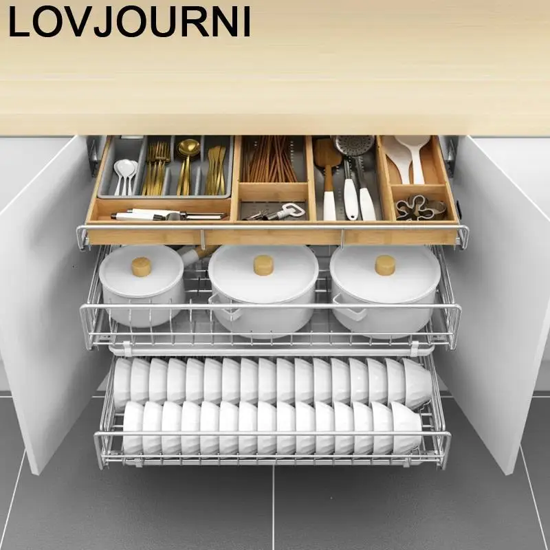 Для Органайзер аксессуары Организатор Rangement Нержавеющая сталь Cocina кухня Кухня шкаф Cestas Para Organizar корзина
