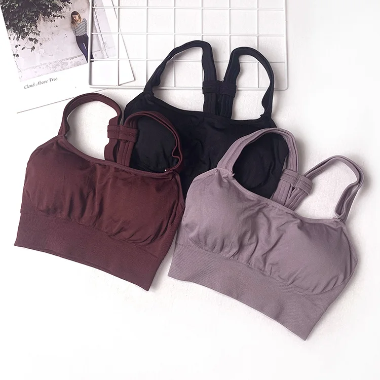 Спортивные топы бюстгальтеры для йоги женщин бюстгальтер пуш ап беспроводной