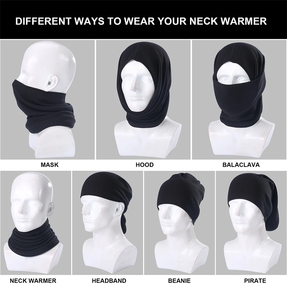 

Winter Fleece Balaclava Motorcycle Half Face Mask Cover Moto Cold Neck Scarf Biker Riding Bandana Headband Windproof Men Women