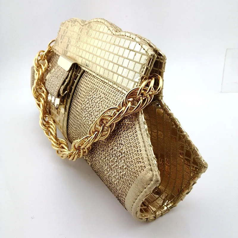 2019 г. итальянский дизайнерский Женский комплект из обуви и сумки золотистого