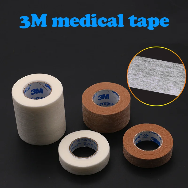 Cinta quirúrgica de 3M con microporos, extensión de pestañas, aplicación médica transpirable, cinta de pestañas, cinta de papel transpirable microporosa