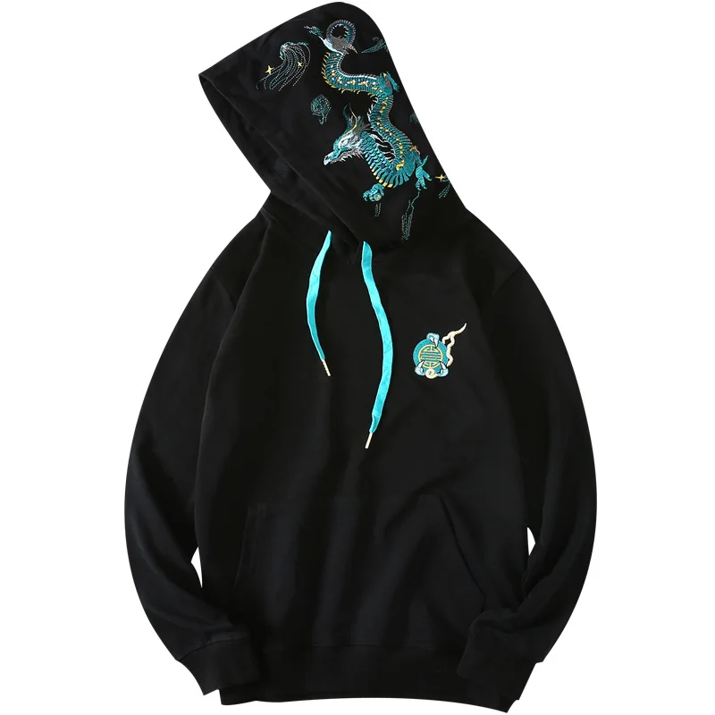 

LOVZON New Winter China Fashion Brand Embroidery Tide Hip-hop Sweethearts Outfit Male Hooded Fleece Dropshipping