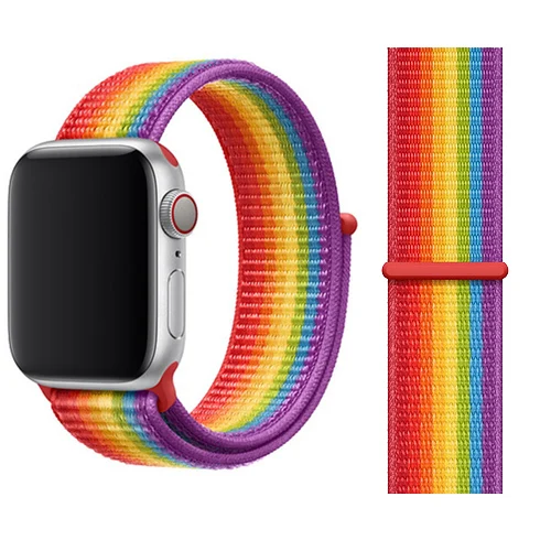 Ремешок для Apple Watch Series 4 3/2/1 полосы 38 мм 42 мм нейлон мягкая дышащая сменная Спортивная петля для iwatch 4 3 2 1 40 мм 44 мм - Цвет ремешка: Official color