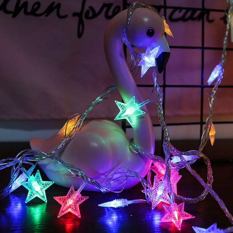 LED Star Lamp String Fairy Light Garland Christmas Tree Decorations Battery Powered New Year's Ornaments Xmas Home Decor Navidad | Дом и