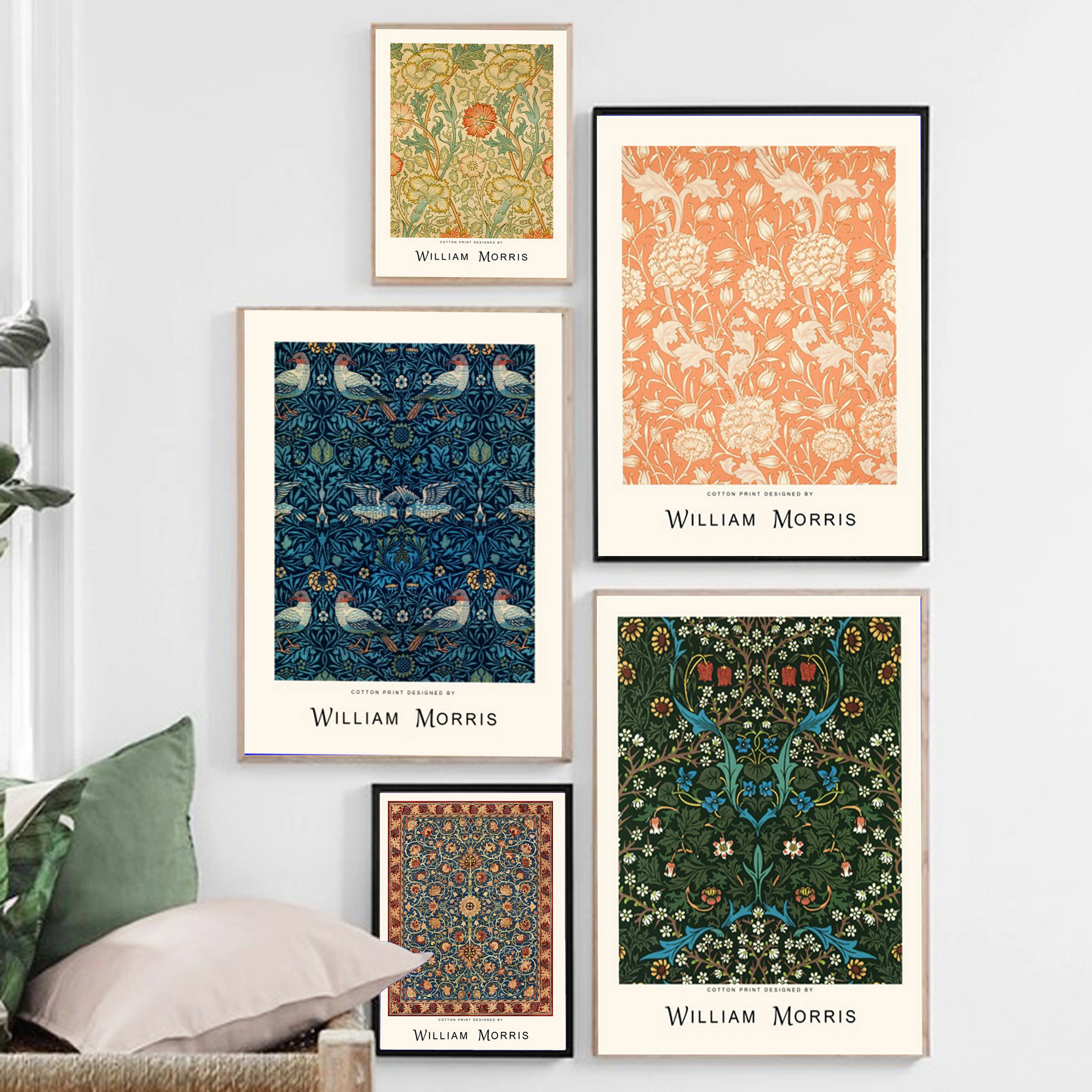 Famous Artist William Morris Abstract Canvas Paiting Flower Plant Wall Art Posters and Prints Pictures Living Room Bedroom Decor | Дом и сад