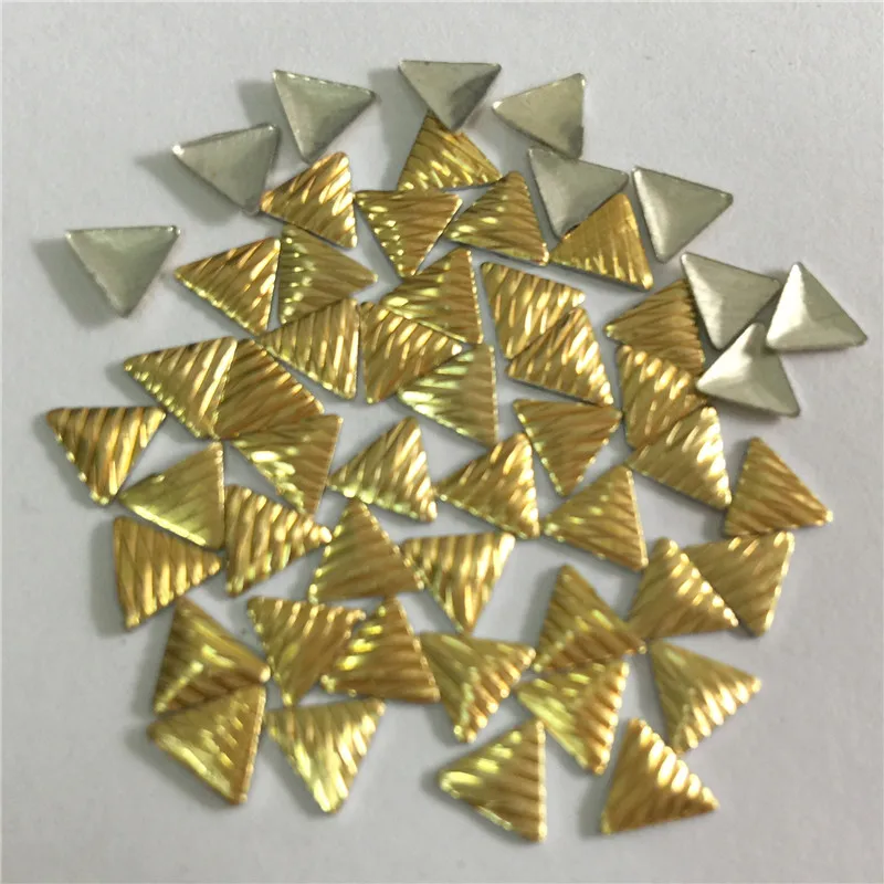 6mm Gold/Silver Hot Fix Studs Aluminium Triangles Spire Shape Iron On Nailheads Hotfix Punk Rock DIY Rhinestuds Hand Accessories | Дом и сад