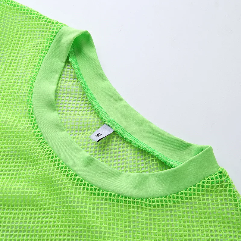 Комплект из трех предметов сетчатой искусственной кожи кроп-топ с длинным