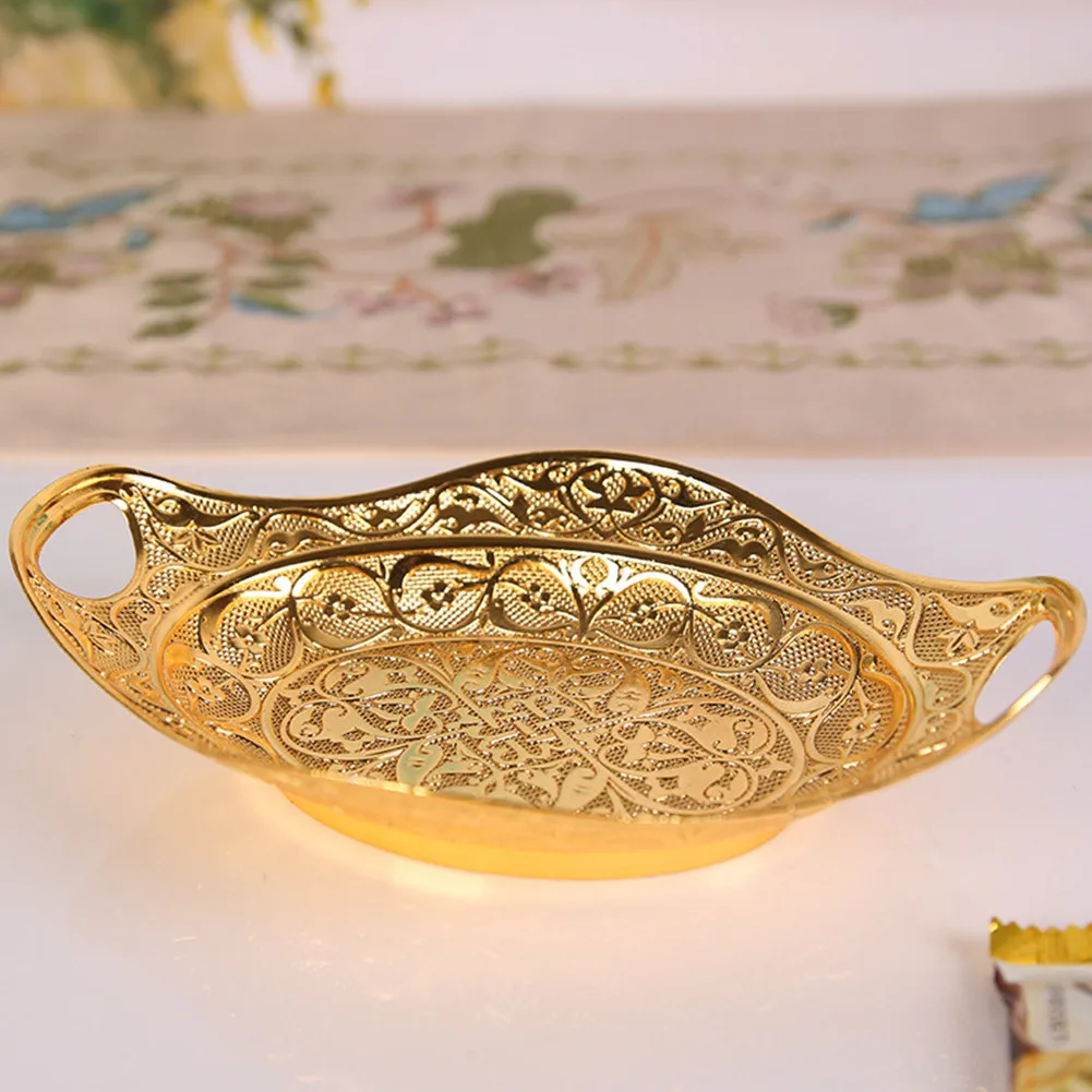 

Фруктовая корзина из цинкового сплава, Золотая круглая фотопластина для кухни, овальная гайка, изысканный поднос для овощей в столовой