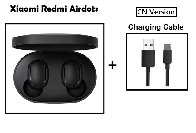 cn add charger cable Xiaomi Redmi Xiaomi беспроводные наушники Голосовое управление Bluetooth 5,0 шумоподавление управление - Цвет: cn add charger cable