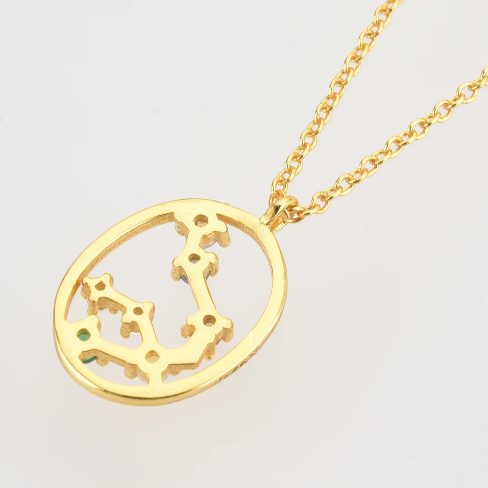 Андивен 100% 925 Серебряный Летний Подвеска Для Цепочки Девушек Радужные CZ Ювелирные Изделия Подарок По Зодиаку Длинная Цепочка Летнее 12 знаков Зодиака Рыбы Дева.