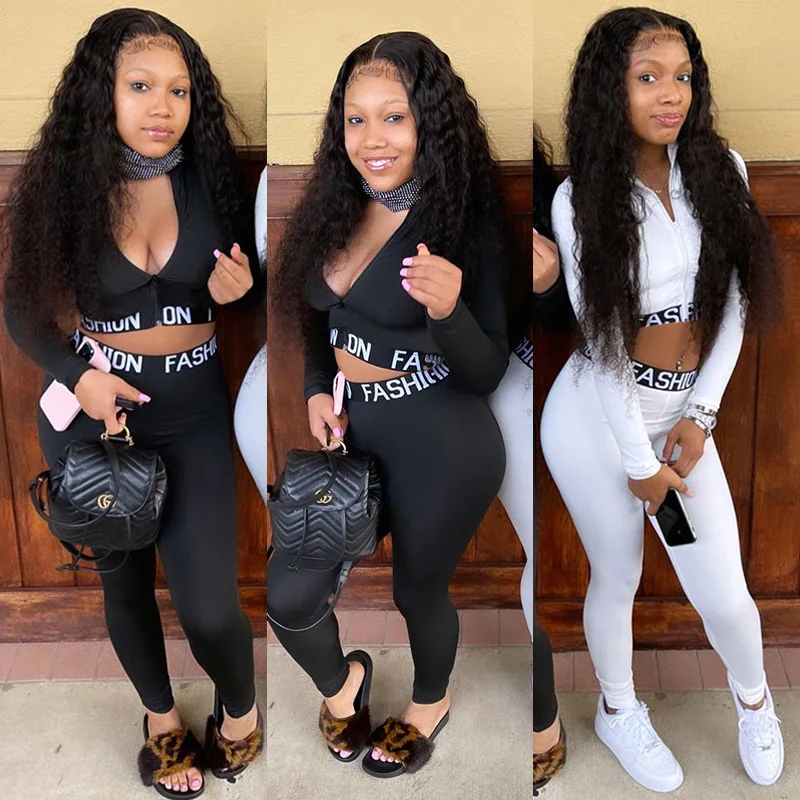 

Women's two-piece suit, 2021 spring and summer women's long-sleeved fashion casual sports solid color suit two-piece suit
