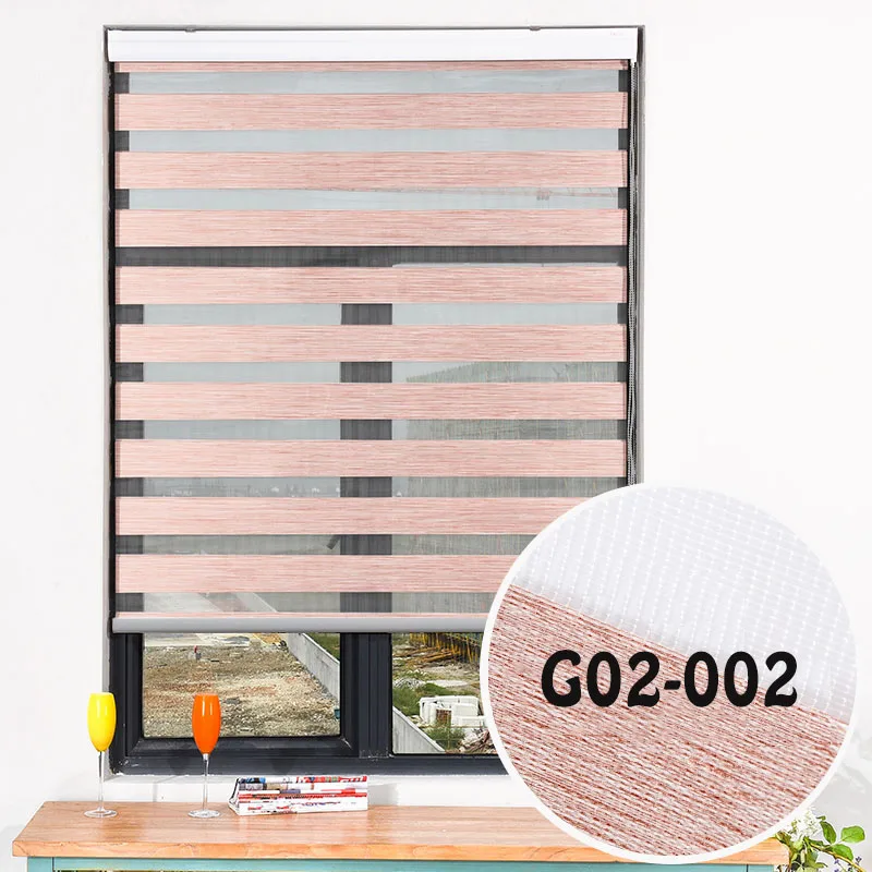 G02-002 Высококачественные жалюзи из искусственного льна с зеброй, пылезащитный белый балдахин 50%~ 90%, затемняющие жалюзи для украшения окон, гостиной - Цвет: G02-002