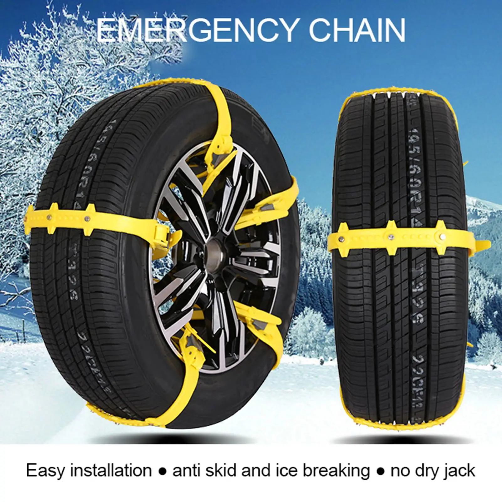 

10 Pcs Universal Emergency SUV Car Anti Slip Adjustable Snow Chain Safety Belt