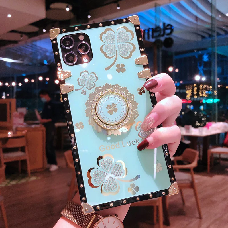 luxury ring flowers soft phone case for huawei honor 9x 20i 20 30 pro 30s v30 y5p y6p y7p y9a y9 prime 2019 square cover fundas free global shipping