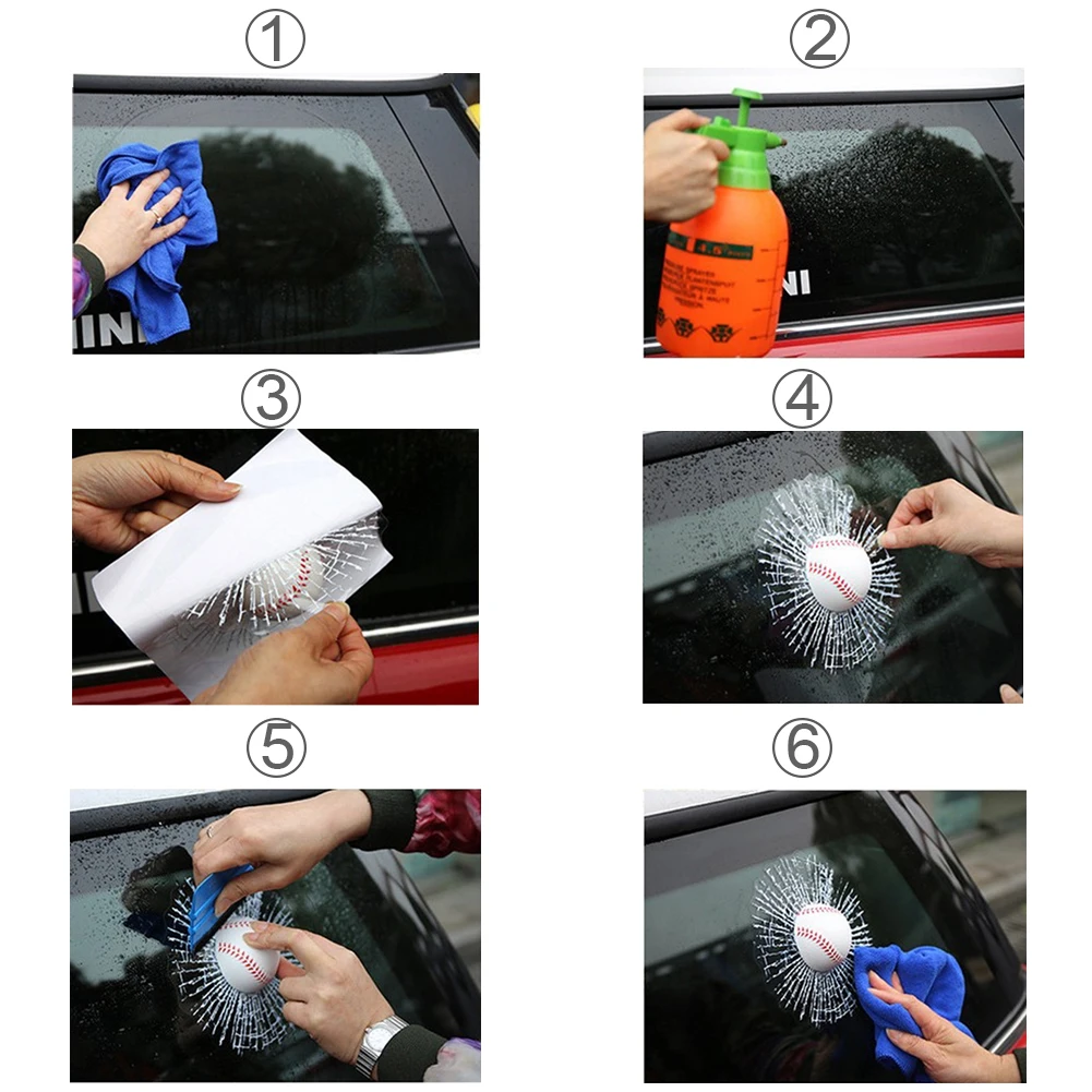 3D creative style Car Sticker Baseball Football Tennis Ball Hits Body Stickers Auto Window Decals | Автомобили и мотоциклы