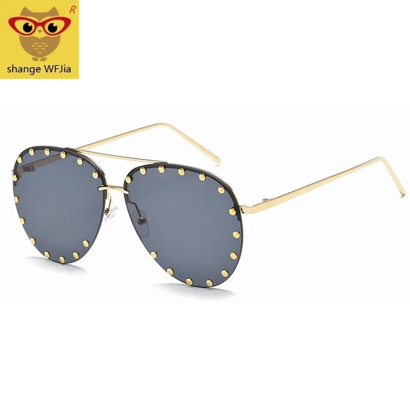 Женские солнцезащитные очки в стиле панк розовые зеркальные с металлическими