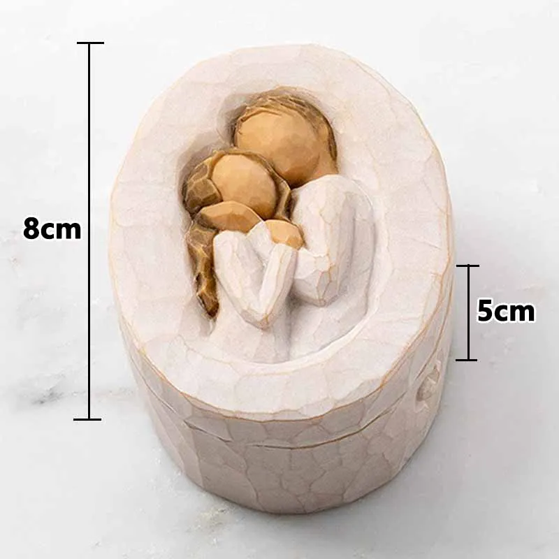 Минималистическая фигурка "Объятия матери и сына" из смолы для столешницы, украшение хранения в виде подарочной коробки на Рождество.