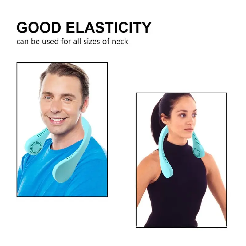 Портативный подвесной вентилятор с двойной головкой и шеей USB зарядка