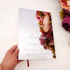 Свадебная Гостевая книга с надписью, Белое Зеркало на заказ, сердце, персонализированный декор для невествечерние, подарки для гостей, 26x19 см