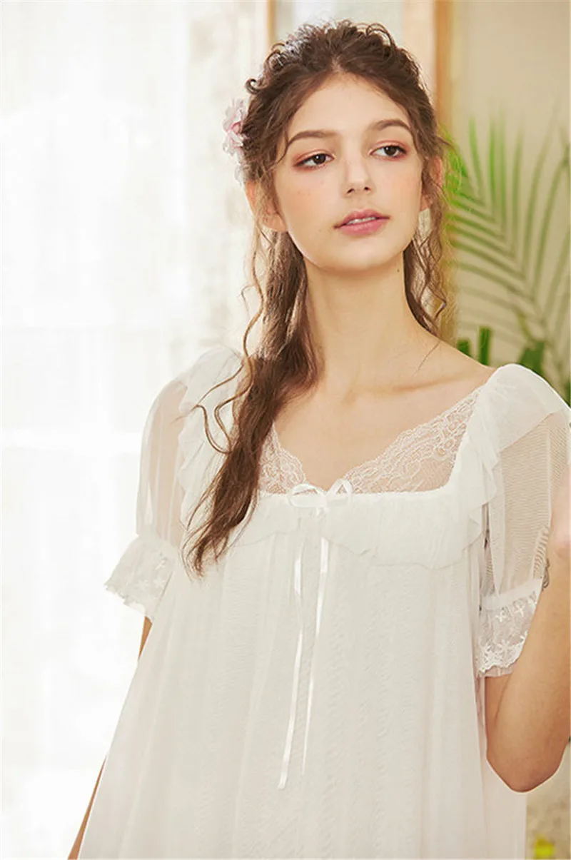 2020 Bathrobe Female Cotton Nightgowns Women Night Wear Home Dress Vintage Sleepwear Honeymoon Nightdress Indoor Clothing T520 | Женская