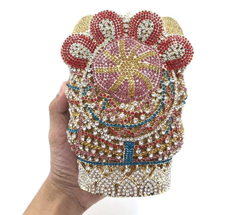 Bee In Fly 3D Thai Buddhism Elephant Crystal Women Evening Clutch Bags Wedding Formal Dinner Handbags and Purses Party Bag | Багаж и сумки