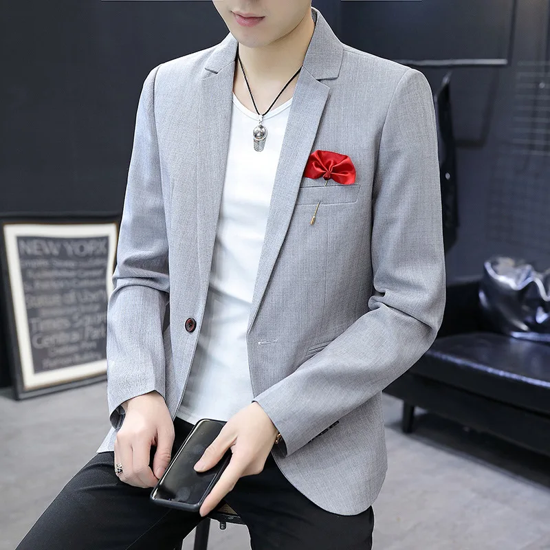 

2020 Men's Hidden Striped Suit Youth Spring New Business Casual blazers