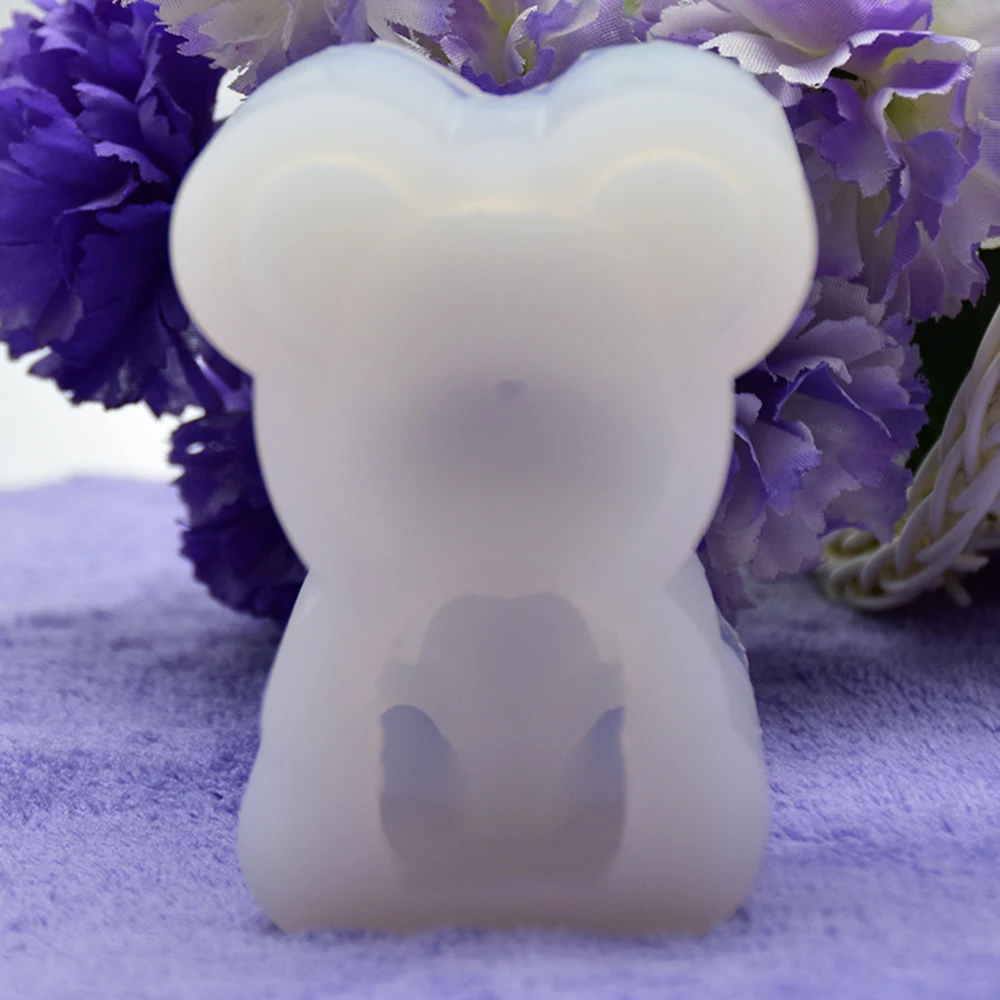 3D держатель медведя в форме сердца силиконовые Рождественские Формы для свечи