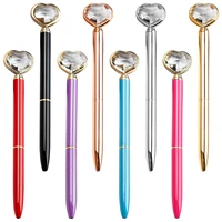 20pcslot customize metal ballpoint pens heart shape diamond ball pen promotional metal ball pen stationery pens