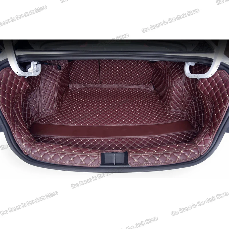 

Leather Car Trunk Mat Cargo Liner for volkswagen jetta mk7 sagitar vw 2019 2020 2021 2022 A7 rear boot vento interior accessory