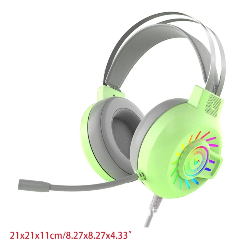 

Gaming Headset, 3.5mm Stereo Wired Over-Head Gaming Headphone with RGB Rainbow Backlit, Professional Headphone Stereo