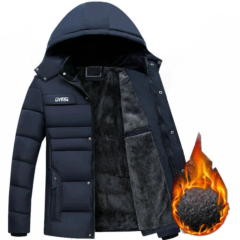 

Grosso inverno quente parka homens velo com capuz jaqueta de inverno casaco de carga militar jaquetas dos homens casaco